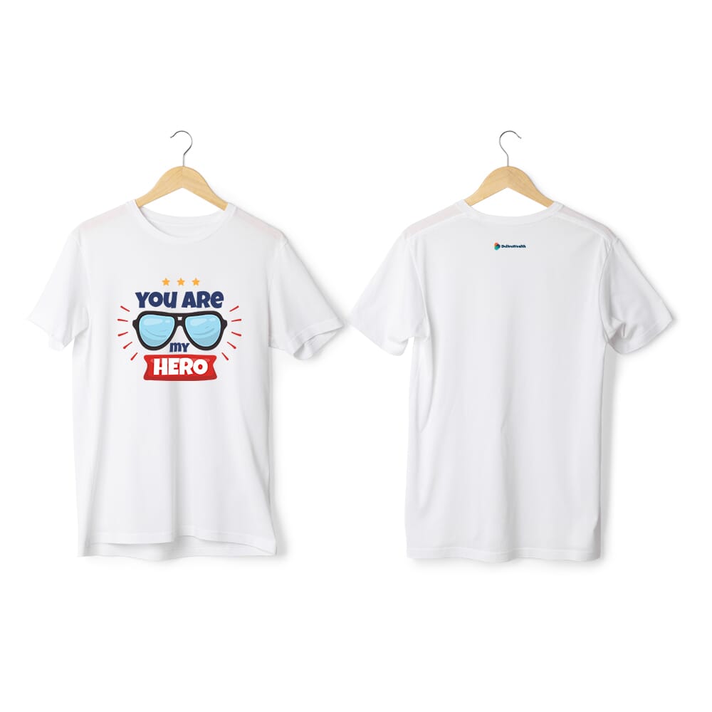 You are My Hero Greys & Blues Pima Round Neck T-shirt - White